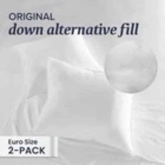 Beckham Hotel Collection Euro Pillow Inserts set of 2 26x26 Down Alternative New - Picture 6 of 8